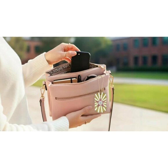 Women's Classic Black Vegan Leather Cross body Handbag Organise Purse - Picture 3 of 9